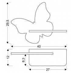 Настенный светильник Candellux Butterfly 40x29.5 см Коричнево-розовый (21-85177) Калуш