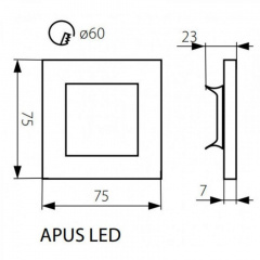 Світильник сходовий Kanlux Apus 7.5x7.5x0.7 см Сірий (Kan23106) Калуш