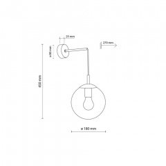 Бра TK Lighting Esme 18x45 см Чорний (TK5389) Бородянка