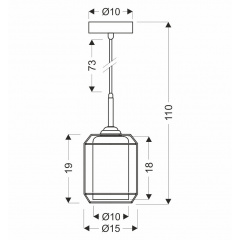 Люстра Candellux Jonera 15x110 см Черный (31-08428) Бородянка