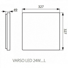 Стельовий світильник Kanlux Varso 32.7x32.7x4.9 см Білий (Kan26447) Чугуїв