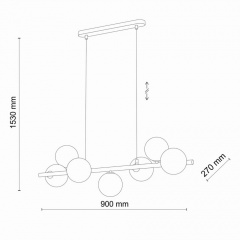 Люстра TK Lighting Estera 27x153 см Графітово-чорний (TK5666) Стрий