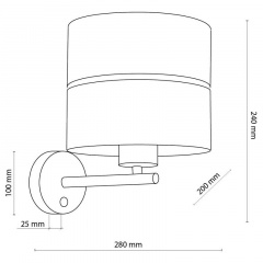 Бра TK Lighting Nicol 20x24 см Чорний (TK6539) Рівне