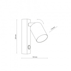 Бра TK Lighting Top 11x14.5 см Чорний (TK4872) Васильків