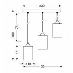 Люстра Candellux Bistro 35x100 см Чорний (33-00576) Павлоград