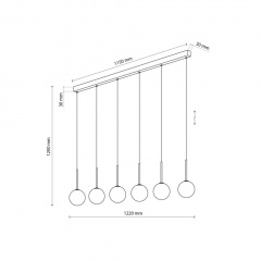 Люстра TK Lighting Martin 122x12 см Чорний (TK4504) Конотоп