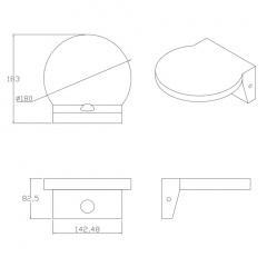 Вуличний світильник Polux Теза 18.3x18x8.3 см Чорний (Pol324030) Суми