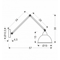 Бра Candellux Truck 54x38 см Черный (21-05915) Кропива