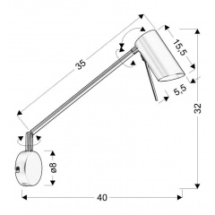 Бра Candellux Milly 40x32.5 см Чорний (21-73884) Кривий Ріг