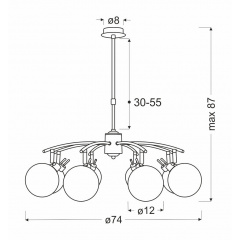 Люстра Candellux Ghost 74x87 см Хром (38-14764) Біла Церква