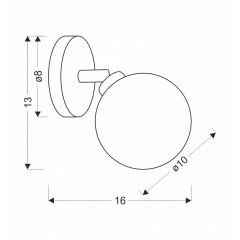 Бра Candellux Rodia 16х15 см Латунь (91-16515) Полтава