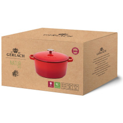 Каструля Gerlach Natur Iron 26 см 5 л Червоний (5901035510586) Гайсин
