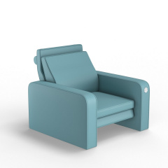 Мягкое кресло KULIK SYSTEM PLEASURE Экокожа Целый Синий (hub_RdYj27612) Дубно