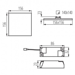 Точковий світильник Kanlux Arel 15.6x15.6x2.3 см Білий (Kan29590) Вінниця