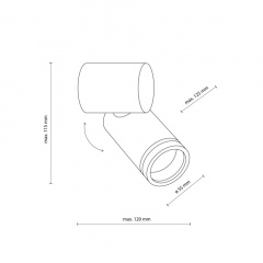 Бра TK Lighting Jet 12x12.5x11.5 см Чорний (TK5349) Одеса