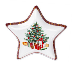 Сервировочное блюдо YIWU Christmas 25x21 см Красно-белый (HP-SD-2) Тернополь
