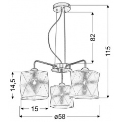 Люстра Candellux Nosja 58x115 см Хром (33-58720) Первомайск