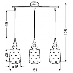 Люстра Candellux Hamp 51x125 см Білий (33-51943) Бушеве