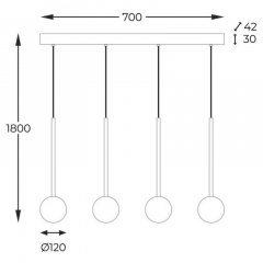 Люстра Zuma Line Ali 70x180 см Чорний (Zu5640) Хуст