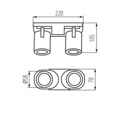 Спот Kanlux Laurin 22x7x10.5 см Черный (Kan29123) Сумы