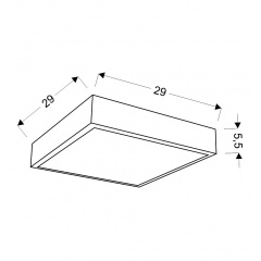 Стельовий світильник Candellux Luxan 29x29x5.5 см Чорний (10-06707) Вишгород