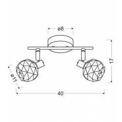 Спот Candellux Acrobat 40x17 см Чорно-мідний (92-22202) Лозова