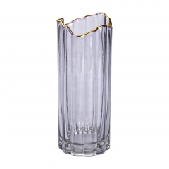 Ваза декоративна скляна YIWU Glass Flower 30 см Сірий (HP-1717) Фастів