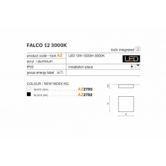 Точечный светильник AZzardo Falco 12x12x4 см Белый (AZ2781) Павлоград