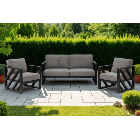 Комплект м'яких меблів Tobi Sho Лаверо/S10 для дому, дачі, тераси, саду, офісу, велюр Світло-сірий/29, 750х1300х700 мм