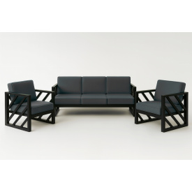 Комплект металлической мебели Tobi Sho Лаверо/S10 с 6 мягкими подушками рогожка Темно-серый/42, 750х1600х700 мм