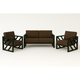 Комплект металлической мебели Tobi Sho Лаверо/S10 с мягкими подушками рогожка Коричневый/08, 750х1300х700 мм