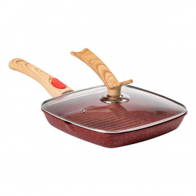 Сковорода-гриль с антипригарным покрытием и съемной ручкой MGC 24 см Красный (HP-4-461R)