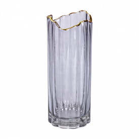 Ваза декоративна скляна YIWU Glass Flower 30 см Сірий (HP-1717)