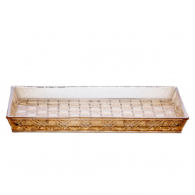 Блюдо для закусок YIWU Lirmartur hexagon 27.5x13.5x2.5 см Коричневый (HP-YH-56)