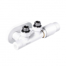 Кран дизайнерський кутовий Ideale DUO 1/2х1/2 білий (25450)