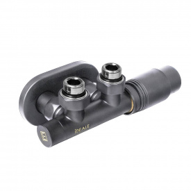Кран дизайнерський кутовий Ideale DUO 1/2х1/2 антрацит (25451)