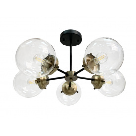 Люстра Candellux Lens 60x32 см Латунно-черный (35-01306)