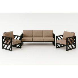 Комплект металлической мебели Tobi Sho Лаверо/S10 с 6 мягкими подушками рогожка Бежевый/03, 750х1600х700 мм