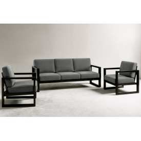 Комплект м'яких меблів Tobi Sho Делтос/S7 з 6 подушками для дому, саду, офісу, велюр Світло-сірий/29, 750х1600х700 мм