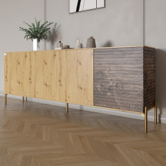 Комод Lion Грей 204x38x76.5 см Дуб Артізан/Дерево (LION-042657) Токмак