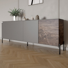 Комод Lion Грей 204x38x76.5 см Антрацит/Дерево (LION-042501) Киев