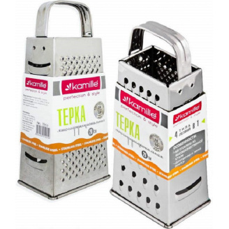 Тертка 21 см із нержавіючої сталі чотиристороння Kamille КМ-7203