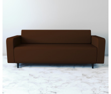 Диван офисный Tobi Sho Арне с подлокотниками 1880х700х740 мм, кожзам Bright Brown/2231