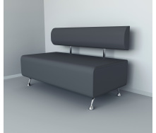Диван офисный Tobi Sho Доран без подлокотников 1000x540x750, кожзам Серый 2233