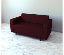 Диван офисный Tobi Sho Арне с подлокотниками 1580х700х740 мм, кожзам Bordo/2223