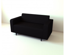 Диван офісний Tobi Sho Арне з підлокітниками 1380х700х740 мм, шкірзам Black/2230