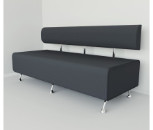 Диван офисный Tobi Sho Доран без подлокотников 2000x540x750, кожзам Серый 2233
