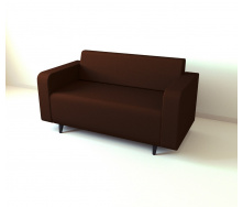 Диван офісний Tobi Sho Арне з підлокітниками 1580х700х740 мм, шкірзам Bright Brown/2231