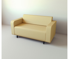 Диван офисный Tobi Sho Арне с подлокотниками 1580х700х740 мм, кожзам Camel/2201