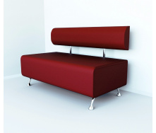 Диван офисный Tobi Sho Доран без подлокотников 1000x540x750, кожзам Красный 2210